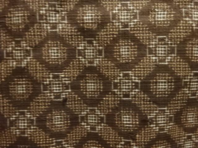 襷に円模様織出し本場泥大島紬長羽織【アンティーク】【中古】【着】