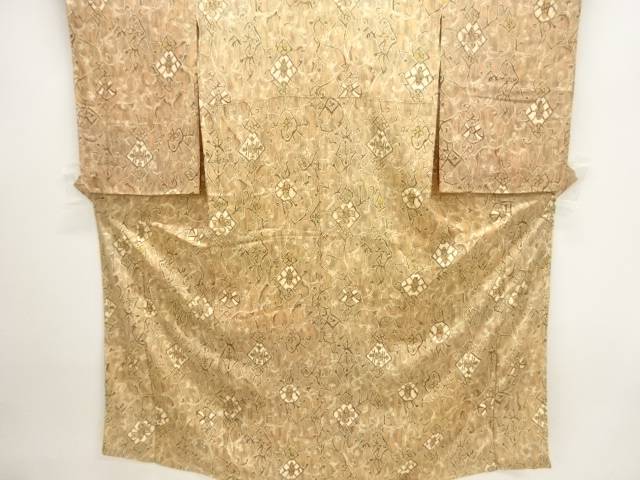 紋錦紗花唐草模様着物【アンティーク】【中古】【着】