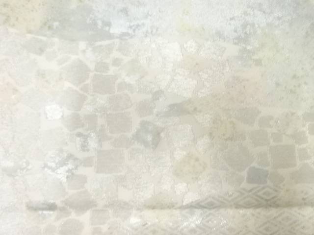 服部織物製　こはく錦箔散らし模様袋帯【中古】【着】