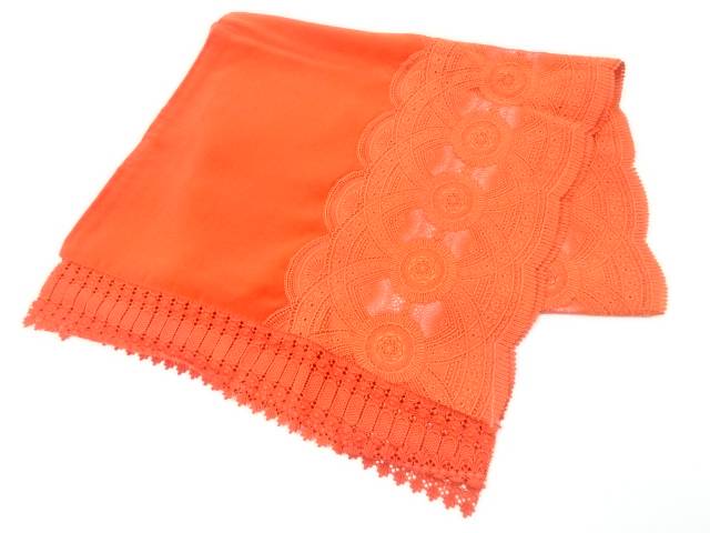 ビロードレース花模様ショール【リサイクル】【中古】【着】【Pnt】
