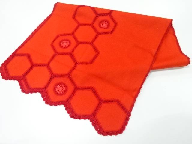 レース亀甲に花模様ショール【リサイクル】【中古】【着】【Pnt】(4)