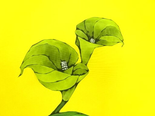 手描き草花模様名古屋帯【アンティーク】【中古】【着】 手描き草花模様名古屋帯【アンティーク】【中古】【着】