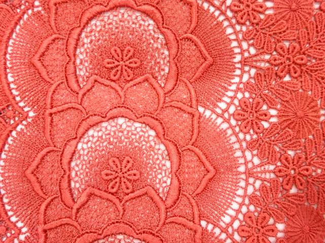 レース草花模様ショール【リサイクル】【中古】【着】