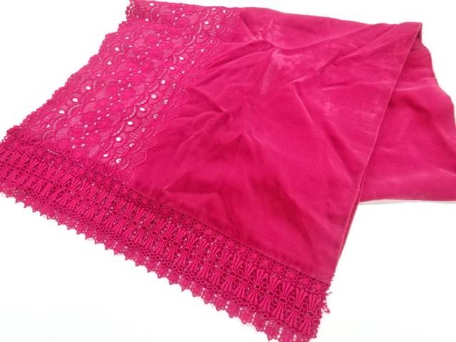 ビロードレース花模様ショール【リサイクル】【中古】【着】