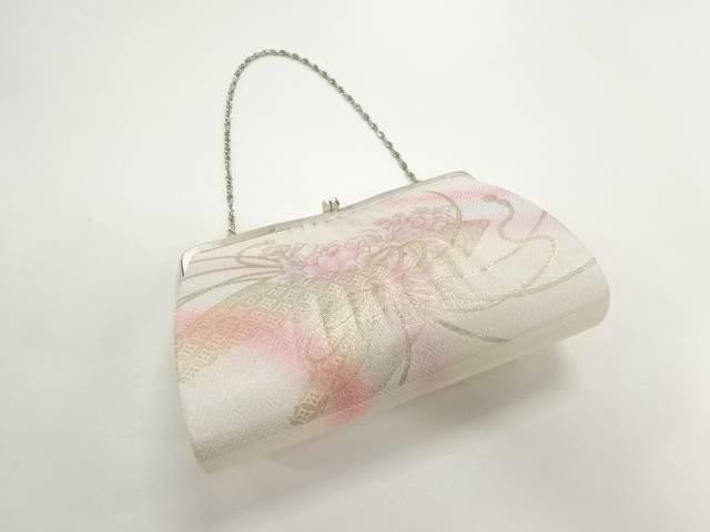 草花模様織出し和装バッグ【リサイクル】【中古】【着】【sp_off】