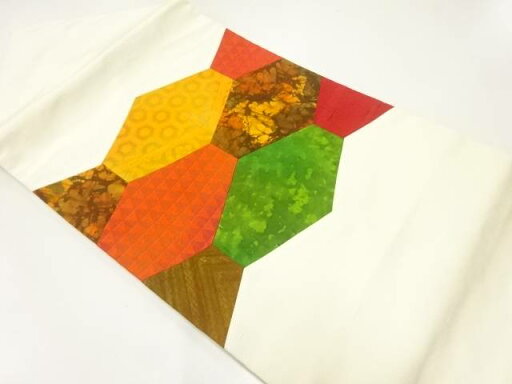 切り嵌め風名物裂名古屋帯【中古】【着】 切り嵌め風名物裂名古屋帯【中古】【着】