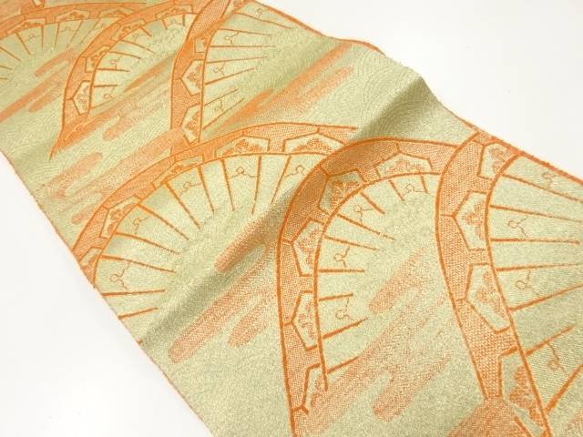 波車模様織出し名古屋帯【リサイクル】【中古】【着】