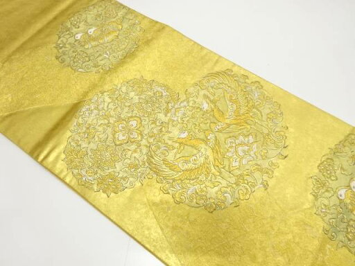 本金箔 天平双鳳華文織り出し 袋帯【中古】【着】 本金箔 天平双鳳華文織り出し 袋帯【中古】【着】