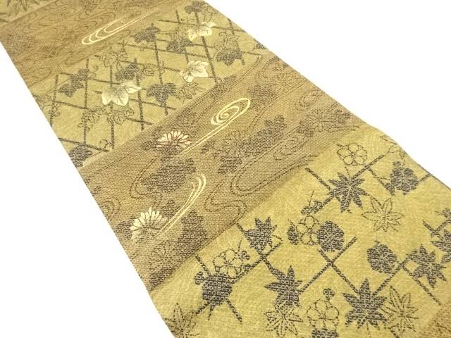 未使用品　本総絞り　箔置き　流水に蔦の葉模様　袋帯【着】のサムネイル