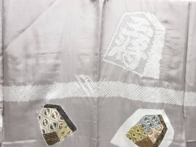 絞り将棋駒模様男物長襦袢【アンティーク】【中古】【着】