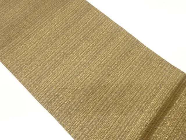 紙布ふくれ織横段模様織出し全通袋帯【中古】【着】