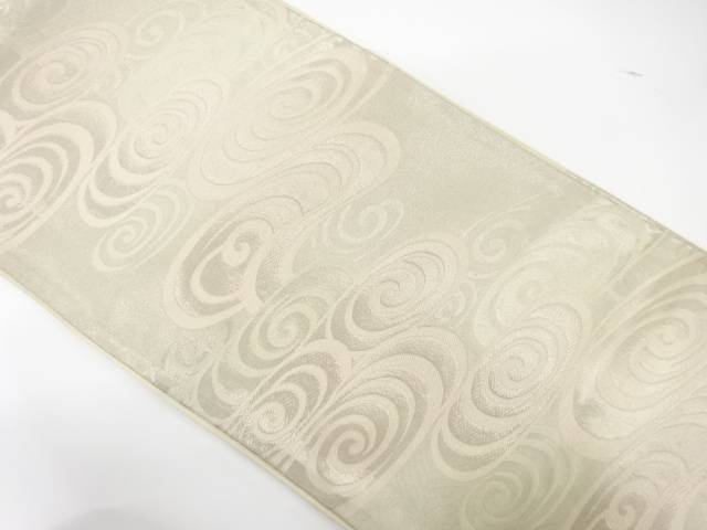 観世水模様織り出し袋帯（材料）【アンティーク】【中古】【着】