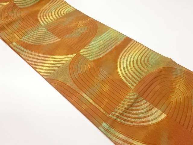 抽象模様織出し名古屋帯【中古】【着】