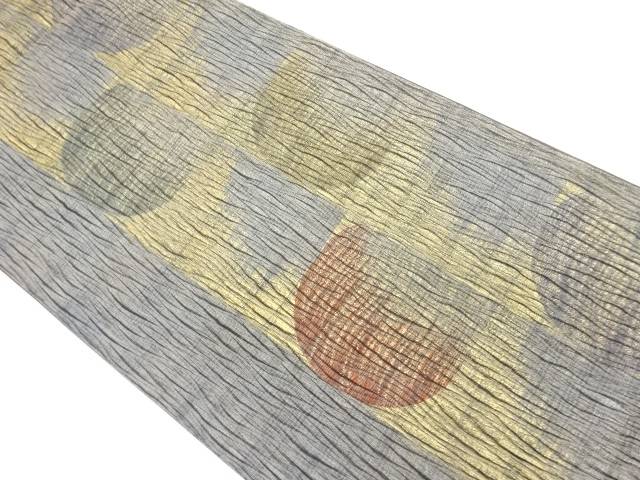 すくい織抽象丸模様織出し袋帯【中古】【着】のサムネイル