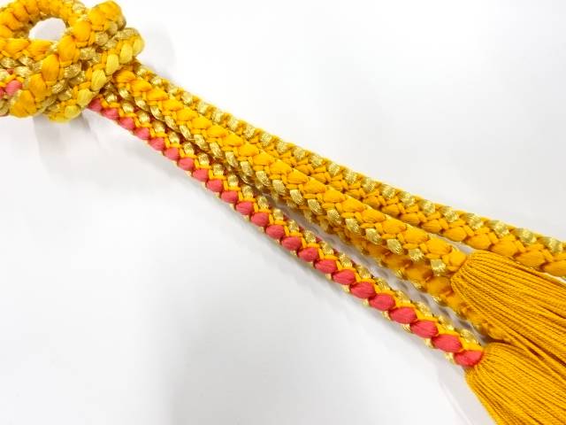 正絹　手組帯締め【中古】【着】
