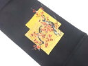 塩瀬金彩手描き色紙に枝梅模様名古屋帯【中古】【着】