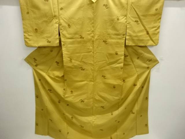 茄子模様小紋着物【中古】【着】