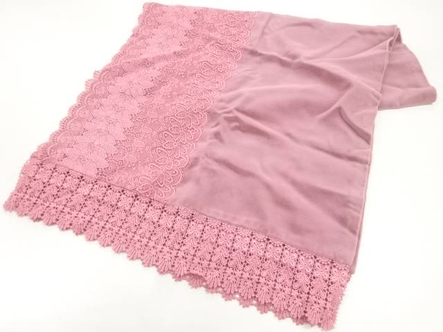 ビロードレース花模様ショール【中古】【着】