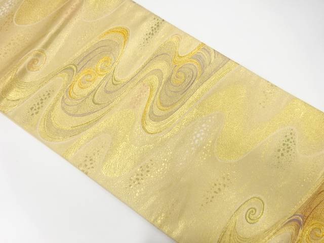 流水模様織出し袋帯【中古】【着】