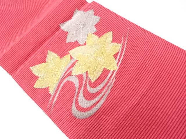 絽竜田川模様織出し名古屋帯【中古】【着】