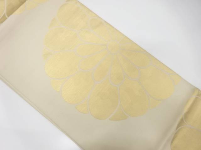 花模様織り出し袋帯(材料)【アンティーク】【中古】【着】