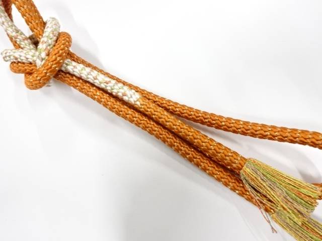 正絹 撚り房 手組帯締め【中古】【着】