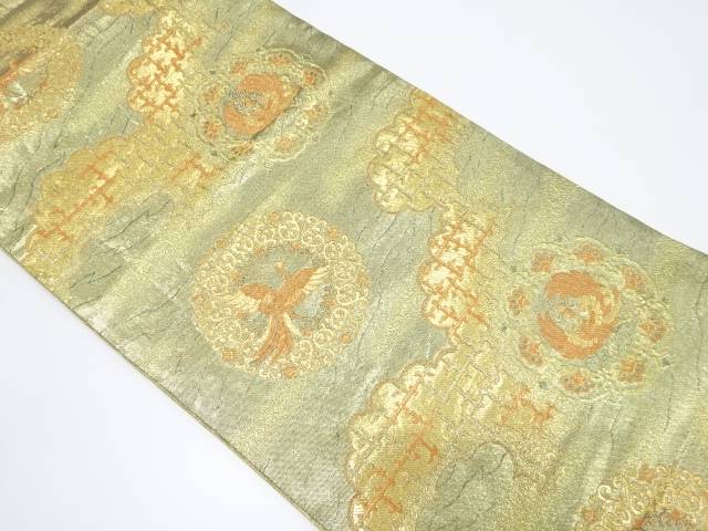 花鳥模様織出し袋帯【中古】【着】【袋帯】(4)