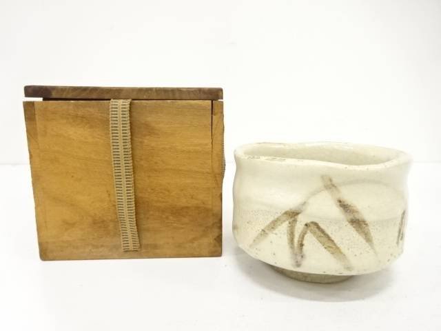 作家物　志野　茶碗（無地箱付）【中古】【道】【sp_off】