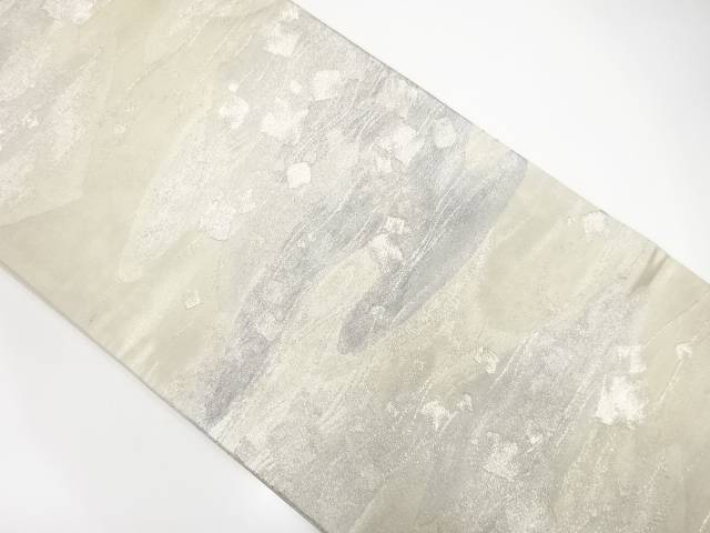流水に箔散らし模様織出し袋帯【中古】【着】【袋帯】