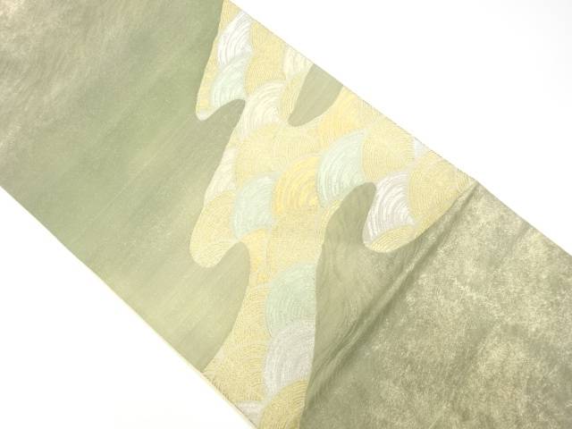 青海波模様織り出し袋帯(材料)【アンティーク】【中古】【着】【袋帯】