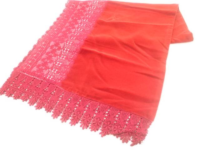 ビロードレース花模様ショール【中古】【着】【その他】【sp_off】