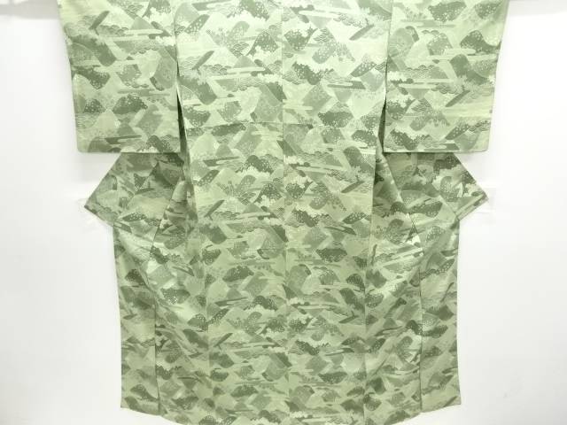 ヱ霞に花古典柄上代紬着物【アンティーク】【中古】【着】【紬】