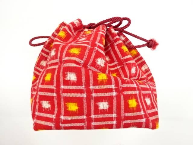 絣柄織出し巾着【リサイクル】【中古】【着】【その他】【sp_off】