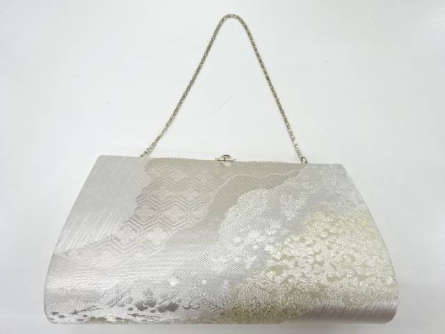 道長取りに松葉・花模様織出し和装バッグ【リサイクル】【中古】【着】【その他】【sp_off】