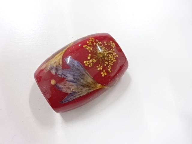 ドライフラワー　帯留め【アンティーク】【中古】【着】【帯留】