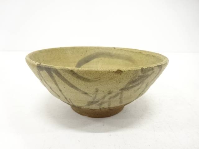 鉄絵　茶碗（保護箱付）【中古】【道】