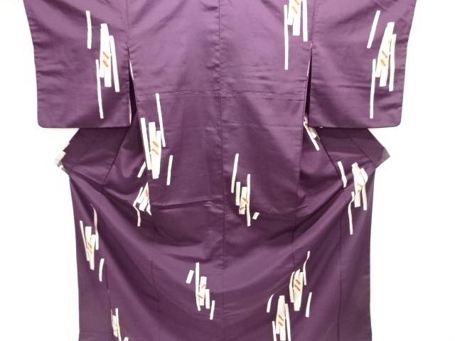 抽象模様織出しお召し着物【大正ロマン】【中古】【着】【大正ロマン】