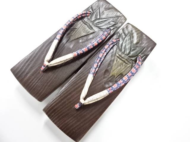 鎌倉彫　桐下駄(23センチ)【中古】【着】【和装小物】...
