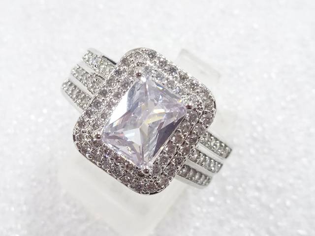 クリスタル　指輪(18号)【中古】【着】【アクセサリー】