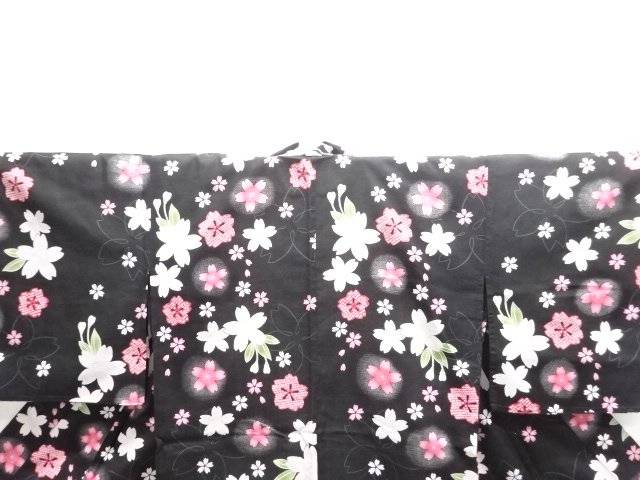 Kimono-Shinei 2号店の桜模様浴衣【中古】【着】【紬・お召し】｜アングル2