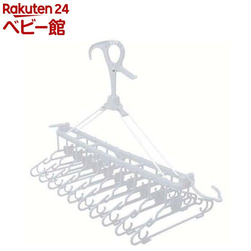 折りたたみ10連ハンガー 子供服専用 パウダーグレー 88-1203(1個)【シンセーインターナショナル】のサムネイル