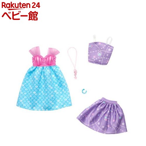バービー ファッション2パック パステルカラーのワンピースとセットアップ HRH44(1セット)【バービー(Barbie)】[バービー人形 服 おもちゃ 着せ替...