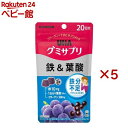 グミサプリ 鉄&葉酸 20日分(40粒入×5セット)【グミサプリ】