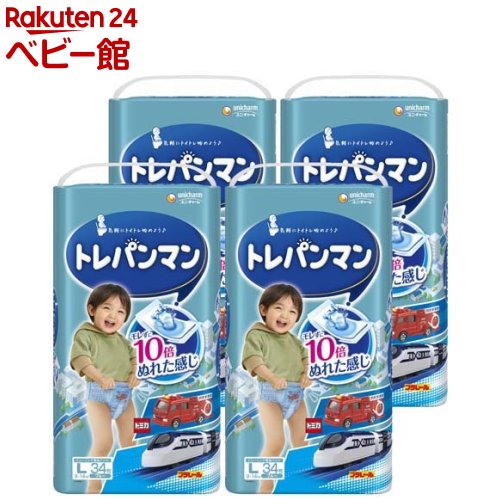 トレパンマン ブルー L 9kg～14kg(34枚入 4個セット)【トレパンマン】