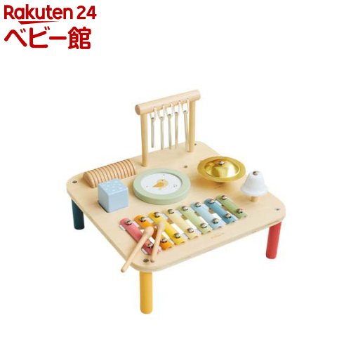 お店TOP＞おもちゃ＞楽器玩具＞PolarB ミュージックテーブル (1セット)【PolarB ミュージックテーブルの商品詳細】●ふって、たたいて、鳴らして●シロフォン・キューブラトル・ギロ・ドラム・チャイム・シンバル・ベルの7つの音あそびができるテーブル。●音楽に合わせて音を鳴らして、演奏ごっこを楽しむことも。●たたく、ふる、こする、ゆらすなどの指先を使った動作は指先の器用さを養います。●お友だちや家族と一緒に遊ぶのもおすすめのおもちゃです。●PSマークの種類：子供PSCマーク●届け出事業者名：株式会社ダッドウェイ【使用方法】★お手入れ方法・乾いた布や水で濡らし固く絞った布で拭き、完全に乾燥させてください。・アルコール成分を含む除菌シート等で製品を拭かないでください。プリントが剥がれたり、変色、変形するなど製品が劣化する可能性があります。【セット詳細】・ミュージックテーブル本体×1・バチ×2【規格概要】対象月齢：18カ月【注意事項】・保護者の目の届く場所でご使用ください。・破損、変形した製品は使用しないでください。・本来の用途以外には使用しないでください。・火気や暖房器具に近づけないでください。・木の性質上、ご使用中にささくれや欠けが生じる場合があります。お子さまがケガをしないよう十分ご注意ください。・梱包材は開封後、直ちに捨ててください。お子さまの誤飲、窒息など不慮の事故につながるおそれがあります。・ぶつけたり、こすったり、濡れたままで放置した場合、他のものに色が付着するおそれがありますのでご注意ください。・高温多湿、乾燥、温度変化の激しい場所を避けて保管してください。・木の特性上、変色する場合があります。・本製品は玩具です。楽器としての調律は行っておりません。※この商品は組み立てが必要です。組み立ての前にプラスドライバーをご用意ください。※先端のサイズはNo.2を推奨いたします。※組み立ての際はお子さまが近くにいないことを確認し、必ず保護者の方が行ってください※商品仕様は予告なく変更される場合があります。※本取扱説明はお子さまの手の届かない場所に保管してください。【ブランド】PolarB【発売元、製造元、輸入元又は販売元】ダッドウェイリニューアルに伴い、パッケージ・内容等予告なく変更する場合がございます。予めご了承ください。ダッドウェイ222-0033 神奈川県横浜市港北区新横浜2-15-12-広告文責：楽天グループ株式会社電話：050-5306-1825[楽器玩具/ブランド：PolarB/]