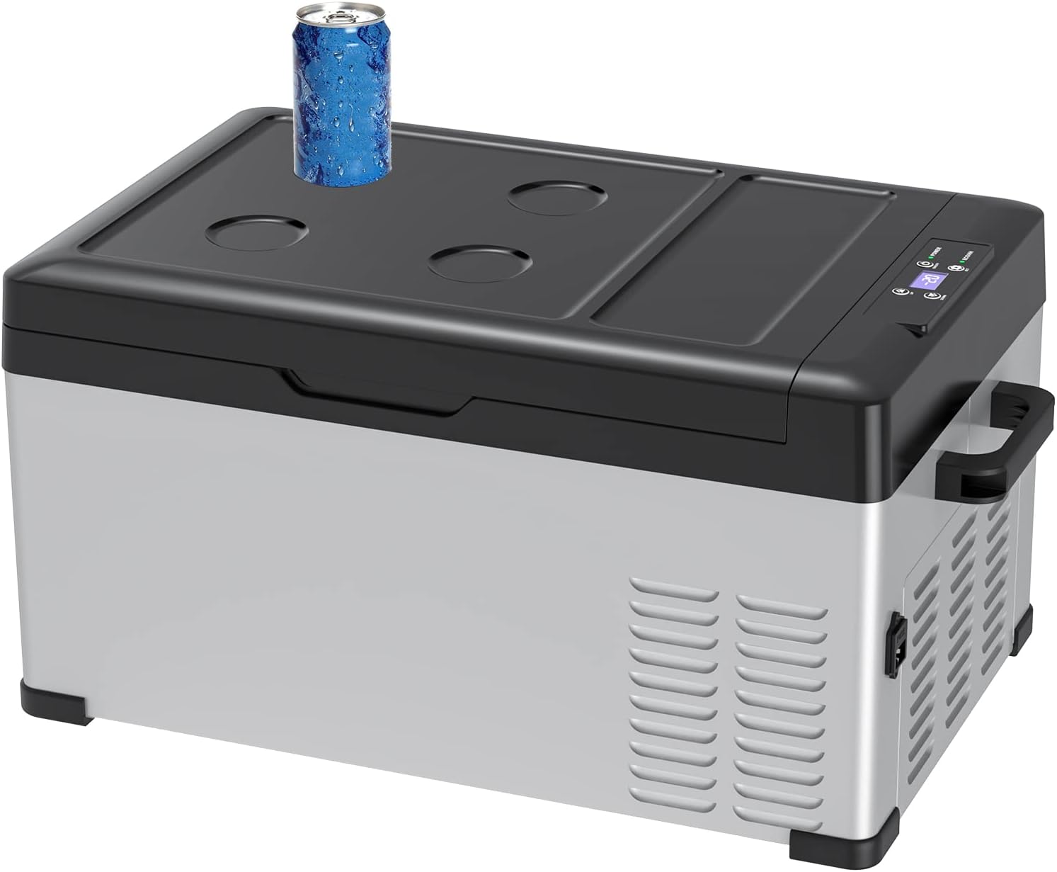 車載冷蔵庫 25L -20℃～20℃ 急速冷凍 大容量 省エネ 2WAY電源対応 DC12V24V/AC100V 車載家庭両用 静音 スマート管理 低電圧保護 ポータブル冷蔵庫 日本語版取扱説明書付属 グレー,黒