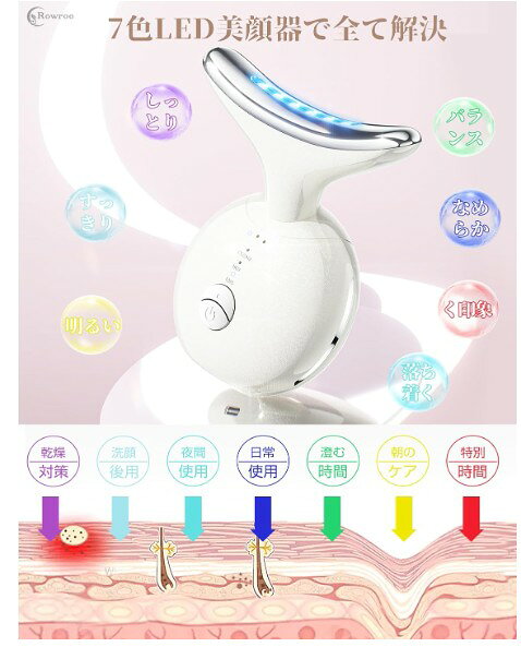 美顔器 EMS かっさ 電動 カッサ 7色 LED光 温感 1台20役 フェイスケア 目元 首元 ボディケア 毛穴ケア 充電式 CLEANモード HOTモード EMSモード 自宅エステ USB Type-C充電式 軽量 コンパクト 収納スタンド付き 持ち運び便利 美容家電 スキンケア 男女兼用 日本語説明書付 netclickstore-r-10020325 ネットClick Store 楽天市場店 サンプル画像2