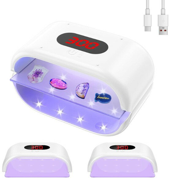 Rakuten - 両面UVライト 36W 24個LED搭載 レジン用手足兼用 UV遮光板付き LEDディスプレイ付き 分離式 3段階時間調節 （120秒・180秒・300秒）レジン硬化、型、ジュエリー作り、DIYクラフト用