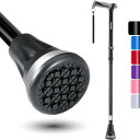 すべての地形の杖 - 折りたたみ杖 - 敬老の日・母の日・父の日プレゼント- 杖 男性用 女性用 - 8段階調節軽量杖 高齢者用ステッキ -ブラック