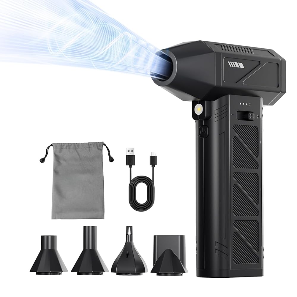 エアダスター 電動エアダスター ブロワー 小型 ブロアー 180000RPM高速回転 強力 最大風速120m/s 無段..
